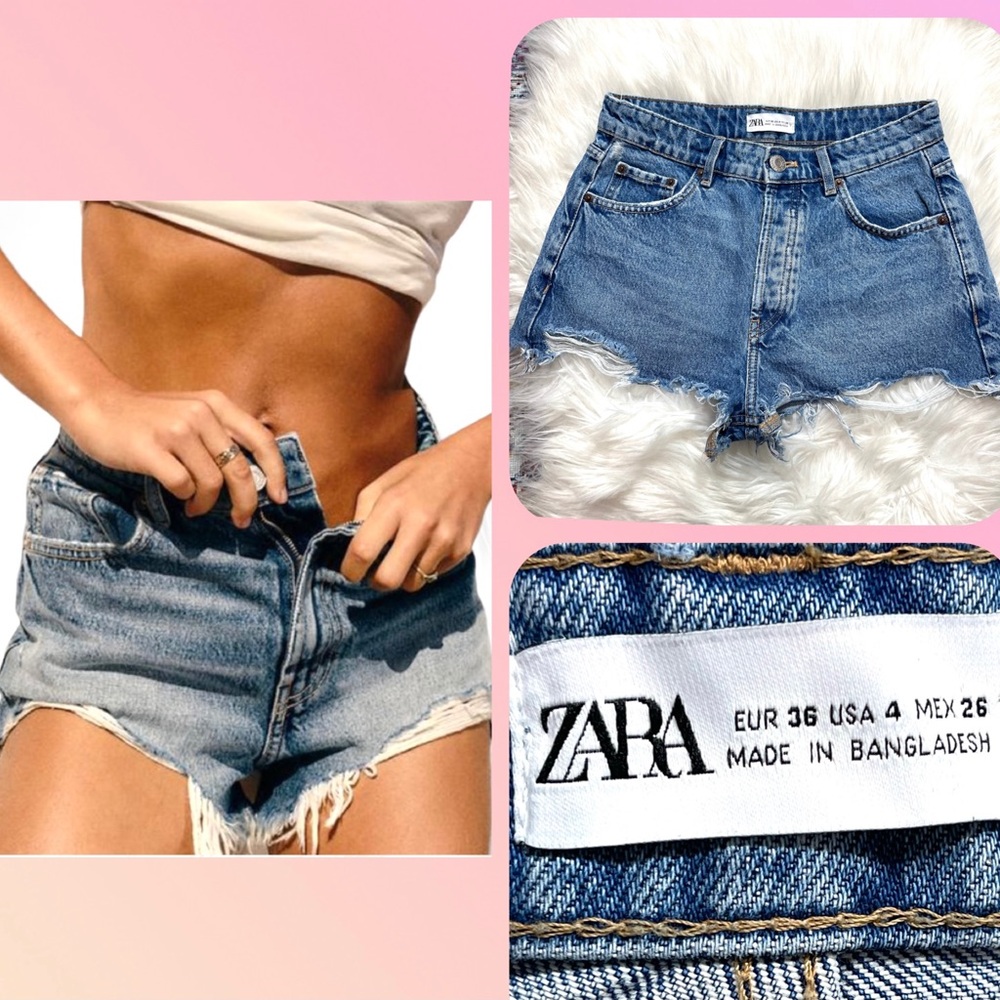 🌸ZARA HIGH Rise blue denim shorts for Women’s